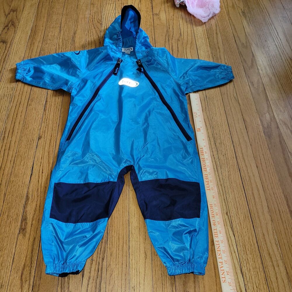 Tuffo Muddy Buddy Rain Suit Kids Toddler 2T Blue Waterproof Fully Sealed Seams